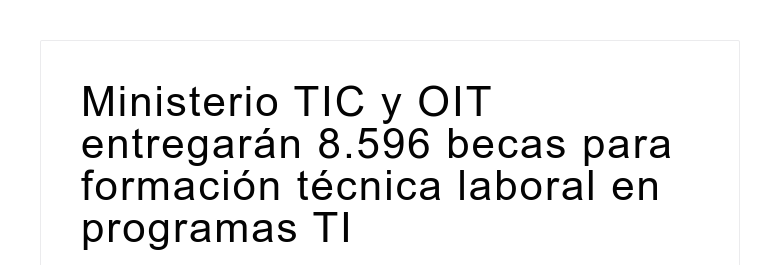 Ministerio TIC y OIT entregarán 8.596 becas para formación técnica laboral en programas TI